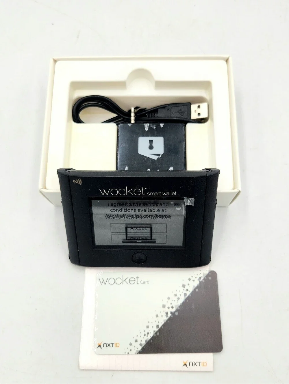 NXT ID Wocket Smart Wallet All In One Payment Device Electronic Touch Screen